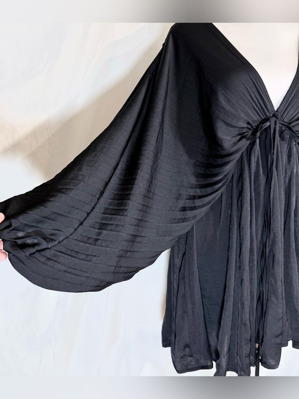 NWT Free People Kimono-Inspired Mini Dress With Drawstring Waist Size Medium - Picture 3 of 15